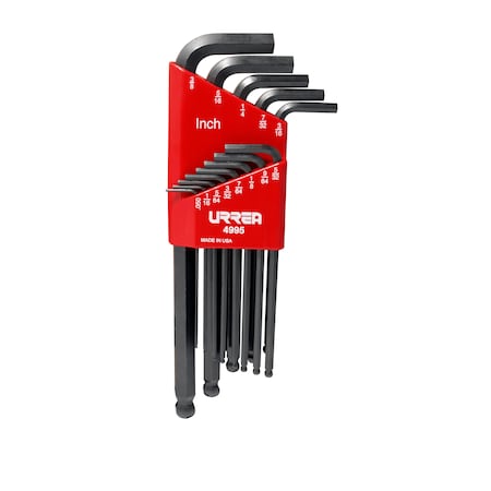 Urrea Heavy-duty SAE ball-end L-type hex key set 13Pc 4995HD
